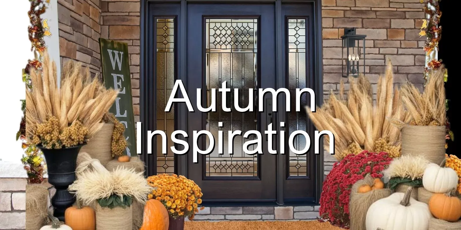 Autumn Inspiration Door with autumnal decorations