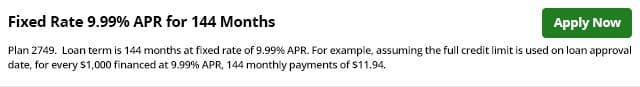 GreenSky Financing 144 Months