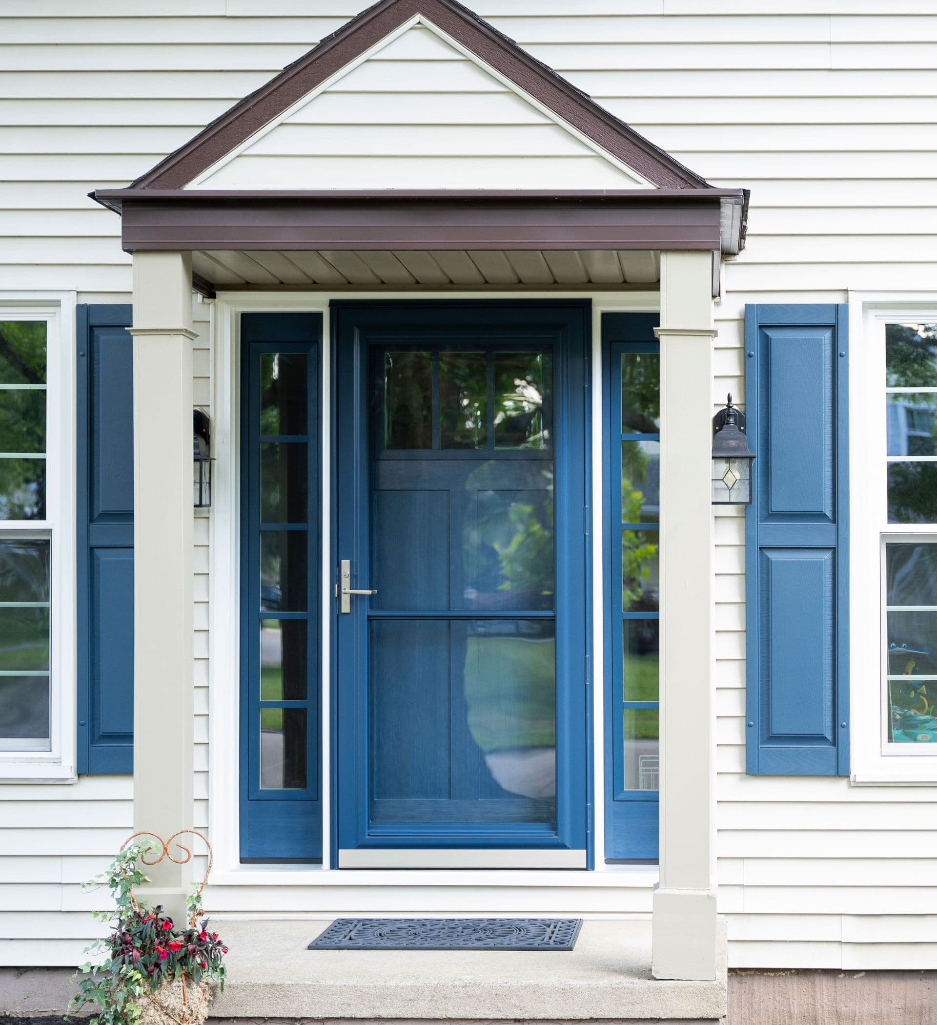 Spectrum full view storm door in deep waters signet